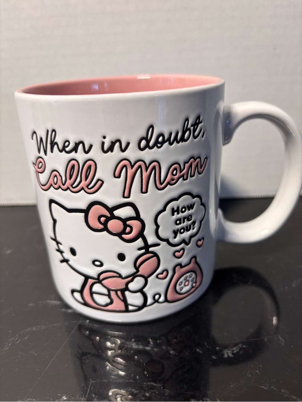 Sanrio Hello Kitty 20 oz Ceramic Call Mom coffee mug